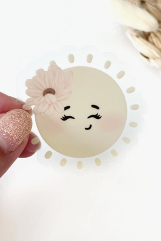 Sun Face Clear Sticker