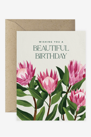King Protea Beautiful Birthday Card