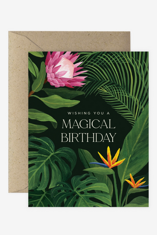 Magical Birthday Tropical Floral Card