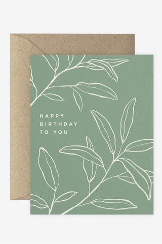 Sage Brush Happy Birthday Card