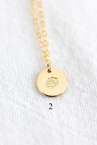 Sample Sale - Tiny Stamped Marigold Necklace