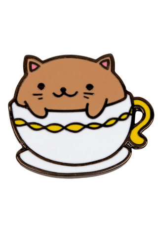 Cat Tea Enamel Pin