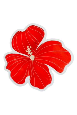Red Hibiscus Small Sticker