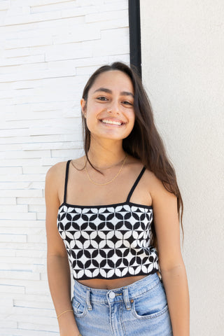 Black/White Abstract Tank Top