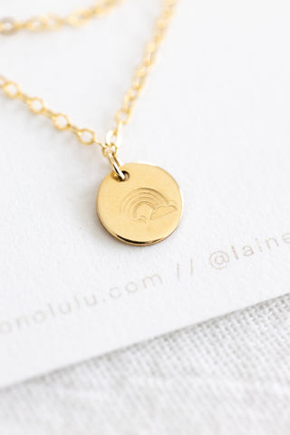 Sample Sale Necklace - Stamped Rainbow