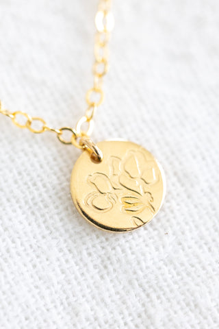 Sample Sale - Sweet Pea Stamped Necklace