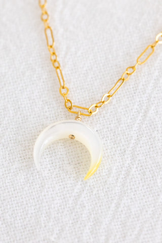 Sample Sale - Golden Wishful Crescent Necklace