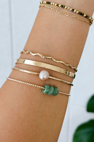 Triple Donut Jade Halo Bangle