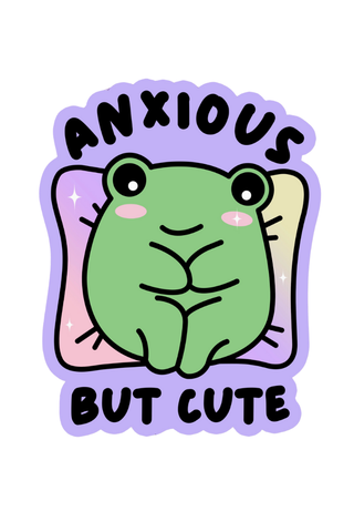 Anxious But Cute Frog Sticker