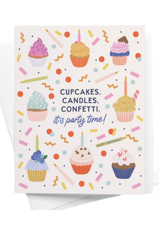 Cupcakes Candles Confetti Card