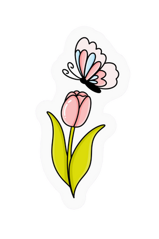 Tulip Butterfly Sticker