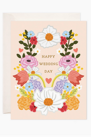 Wedding Day Floral Greeting Card