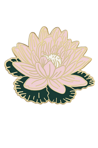 Pink Water Lily Flower Enamel Pin