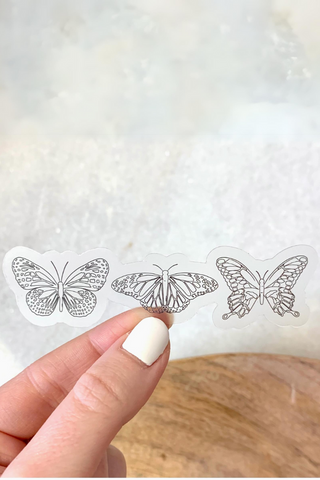 Clear Butterfly Trio Sticker