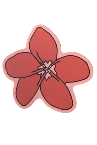 Pink Plumeria Flower Sticker