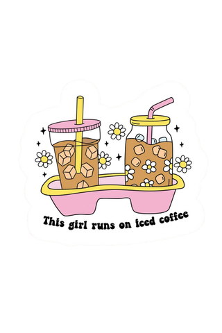 Girl Runs On Coffee Sticker