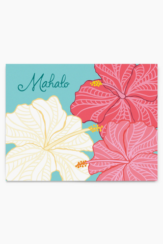 Mahalo Hibiscus Card