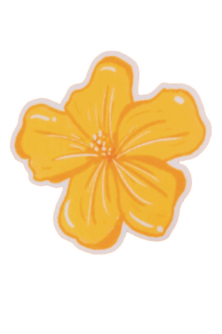 Wavy Yellow Hibiscus Sticker