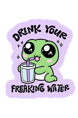 Frog Drink Your Water Sticker