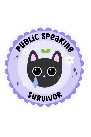 Cat Public Speaking Survivor Sticker