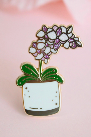 Pot of Orchids Enamel Pin