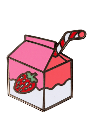 Strawberry Milk Enamel Pin