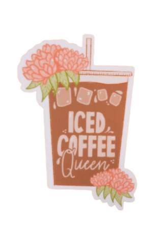 Floral Iced Coffee Queen Sticker