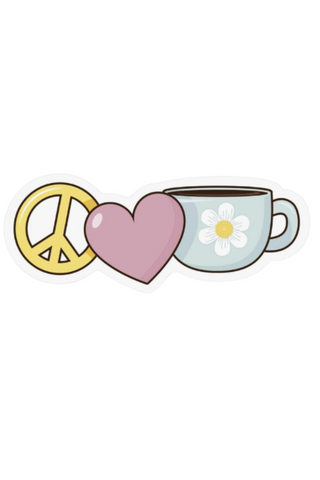 Peace, Love and Coffee Sticker