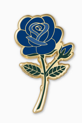 Blue Rose Flower Enamel Pin