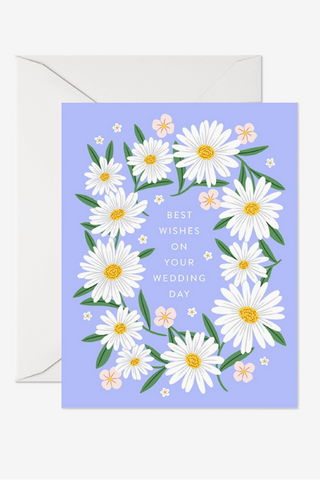 Best Wishes Wedding Daisies Card