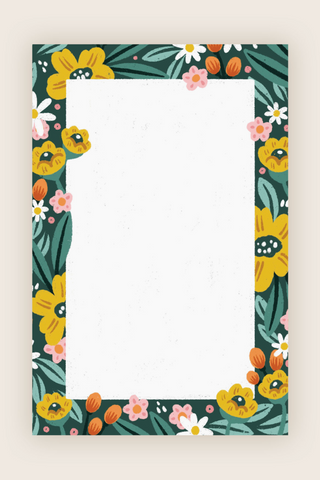 Aqua Flowers Notepad