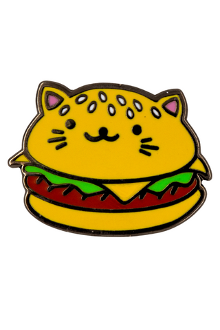 Cat Burger Enamel Pin