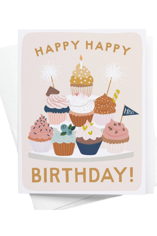 Happy Birthday Cupcake Stand Card