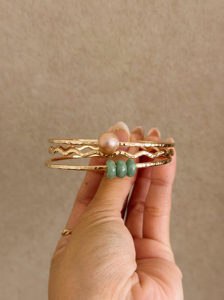 Wavy Hammered Bangle
