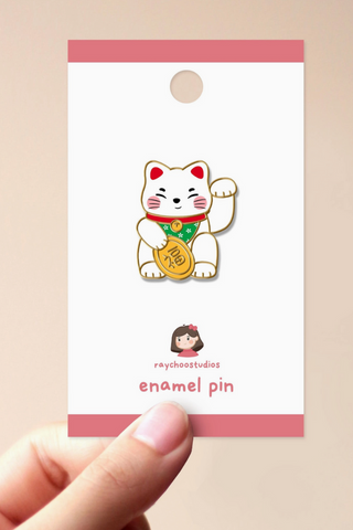 Lucky Cat Enamel Pin