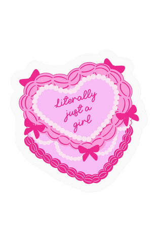 Pink Just A Girl Cake Sticker