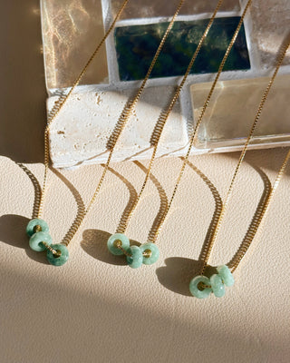 Triple Donut Jade Necklace