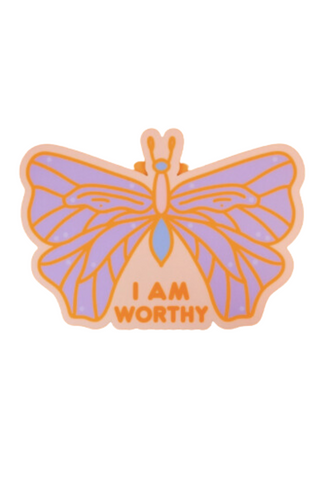 I Am Worthy Butterfly Sticker