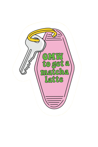 OMW Matcha Keychain Sticker