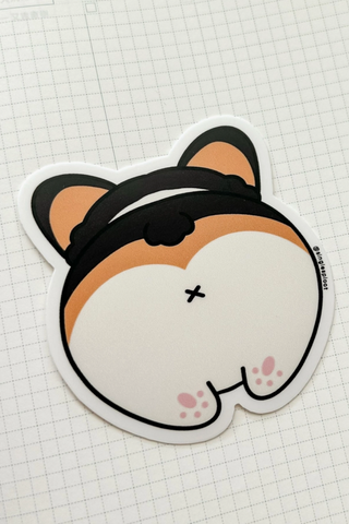 Tri-Color Corgi Booty Sticker