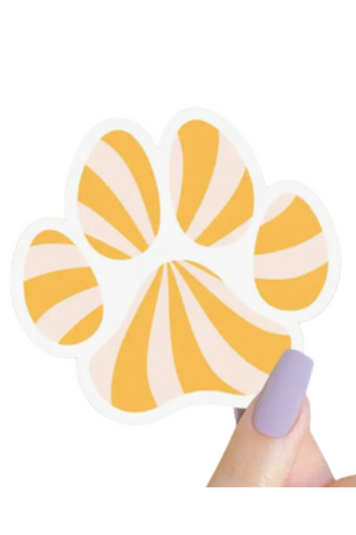 Orange Swirl Paw Sticker