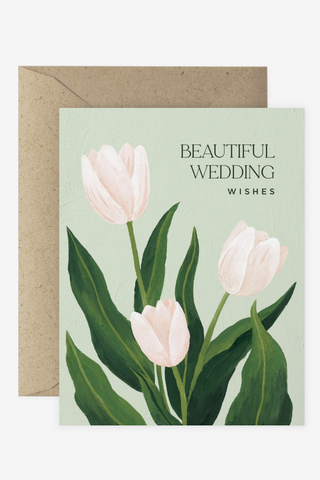 Tulips Wedding Wishes Greeting Card