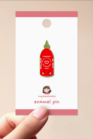 Sriracha Enamel Pin