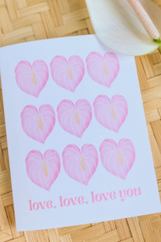 Pink Anthurium Love You Greeting Card