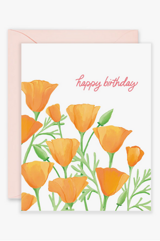 Happy Birthday Poppies Card