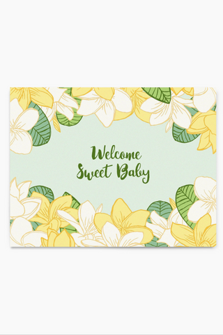 Welcome Sweet Baby Plumeria Card