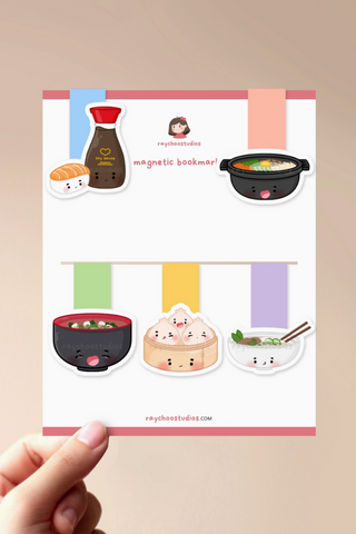 Asian Food Magnetic Bookmark Set