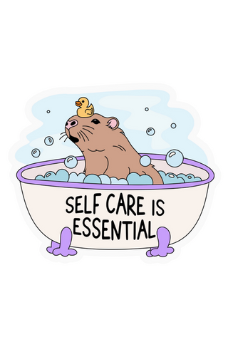 Capybara Self Care is Essential Sticker