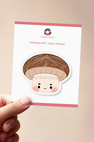 Shiitake Mushroom Vinyl Sticker