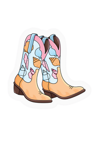 Beach Cowgirl Boots Sticker